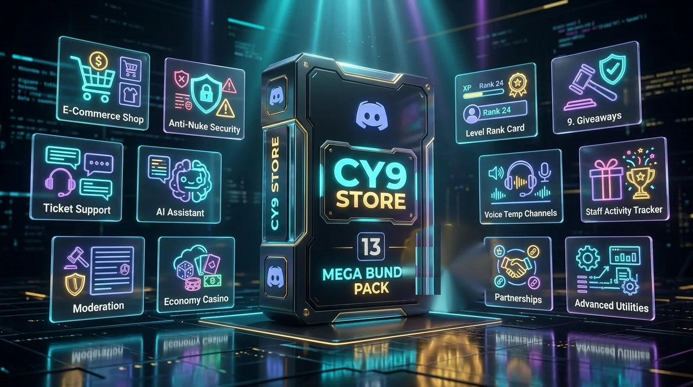 CY9 Store 13 Bots Mega Bundle Pack (Full Source Code)