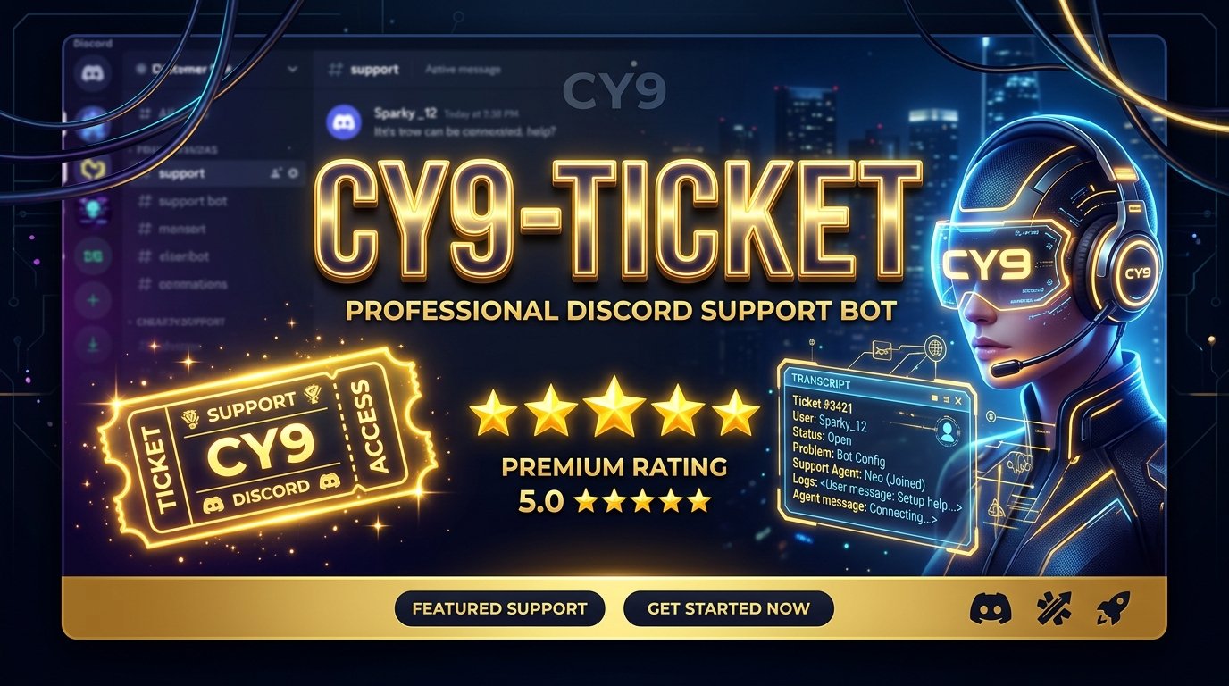 CY9-Ticket - Advanced Support Ticket & Transcript Bot
